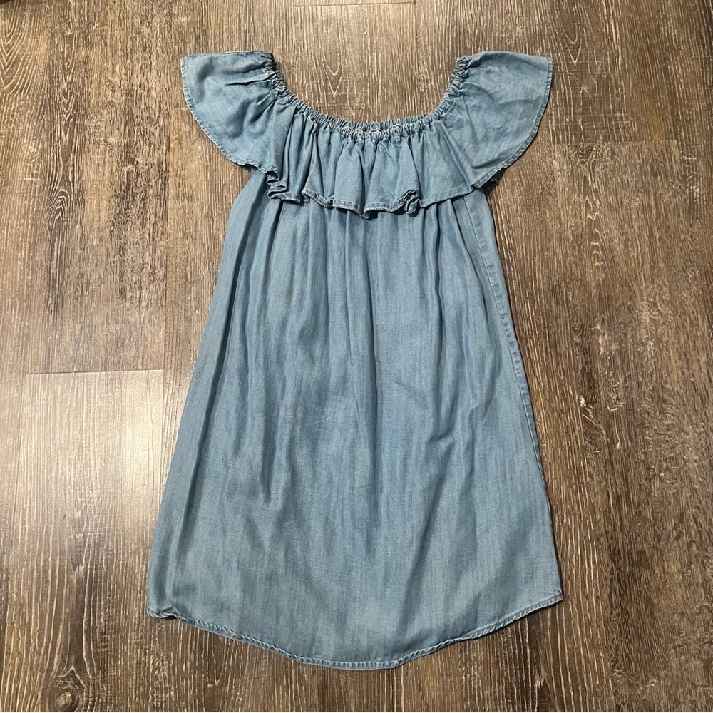 Chambray Off Shoulder Dress